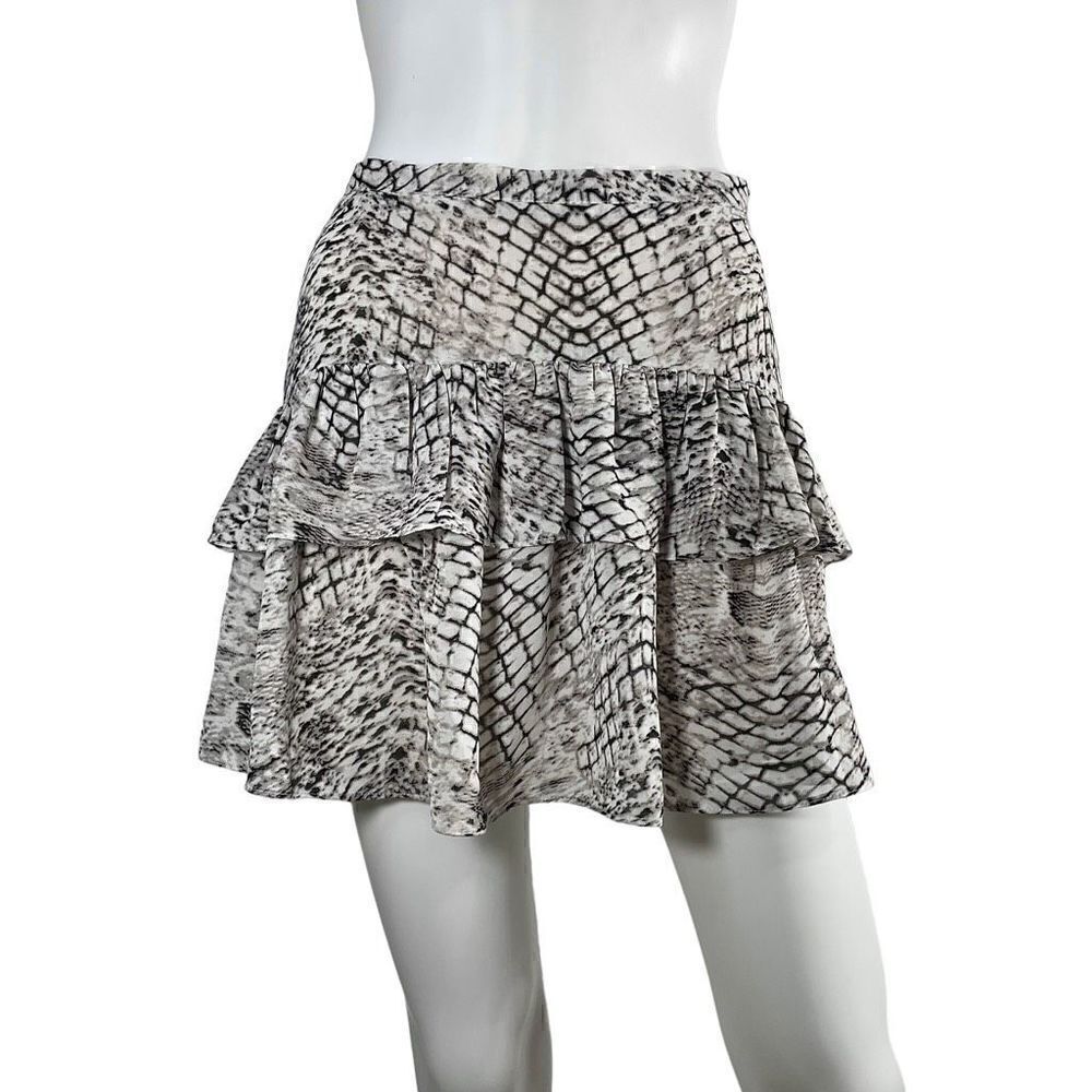 Dance & Marvel Mini Skirt Medium Snakeskin Ruffle